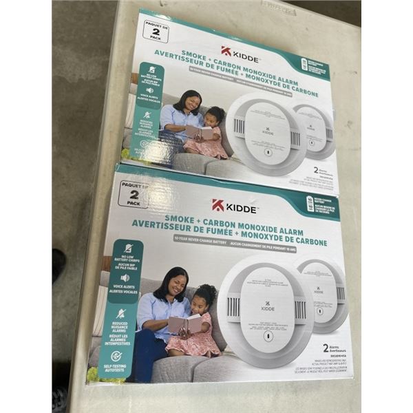 2 KIDDE 2 PACKS SMOKE + CARBON MONOXIDE ALARMS