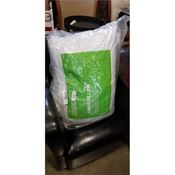 2 NEW EVERYDAY ESSENTIALS JUMBO PILLOWS