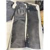 Image 2 : LEATHER CHAPS AND VEST, VEST IS SIZE XL