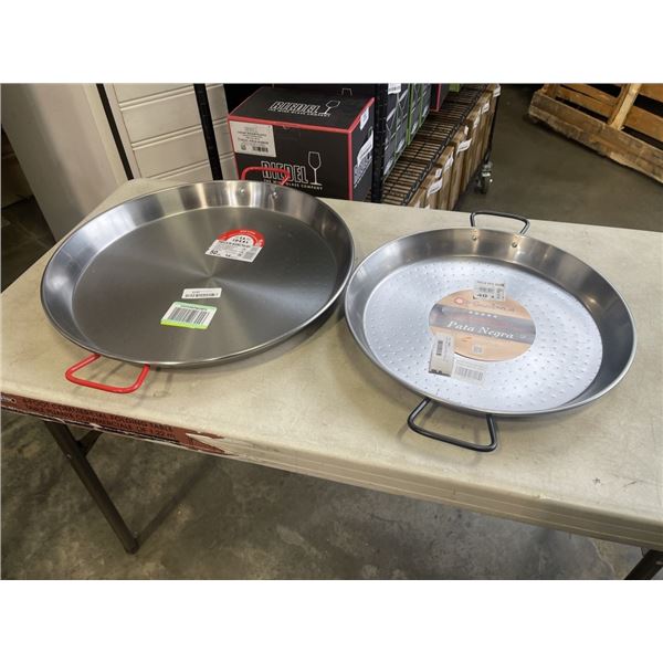 GARCIMA LA IDEAL 20 INCH STEEL PAELLA PAN AND GARCIMA 16" PATA NEGRA GRADE PAELLA PAN