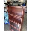Image 3 : LAWYERS BOOKCASE IN DARK FINISH WITH 4 GLASS DOORS