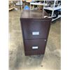 Image 1 : 2 DRAWER BROWN FILING CABINET WITH KEY