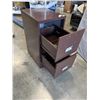 Image 2 : 2 DRAWER BROWN FILING CABINET WITH KEY