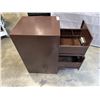 Image 3 : 2 DRAWER BROWN FILING CABINET WITH KEY