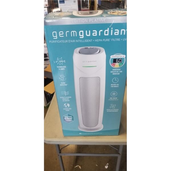 GERM GUARDIAN INTELLIGENT 22" TOWER AIR PURIFIER W/ HEPA PURE FILTER - TESTED WORKING, RETAIL $159