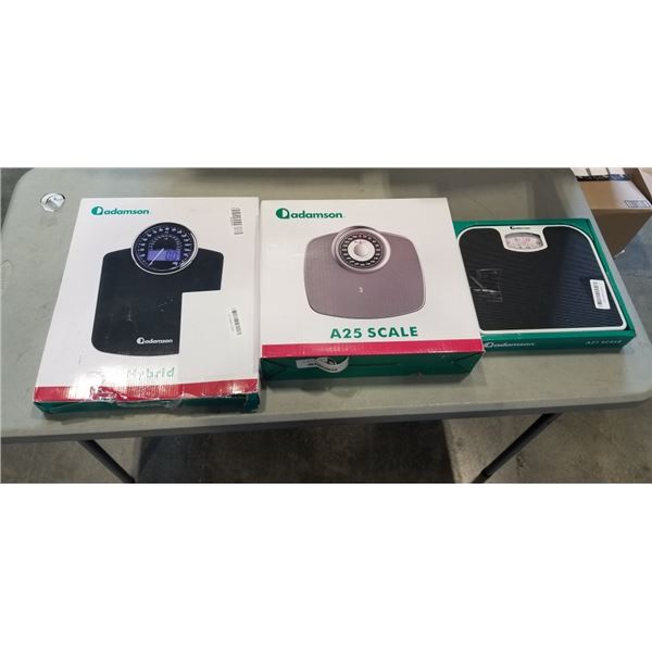 3 ADAMSON SCALES. 1 IS A-25, 1 IS HYBRID, 1 IS A21
