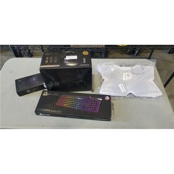 KLIM WIND LAPTOP COOLING PAD AND KLIM CD-CASETTE PLAYER AND KLIM KEYBOARD AND KLIM CASETTE PLAYER