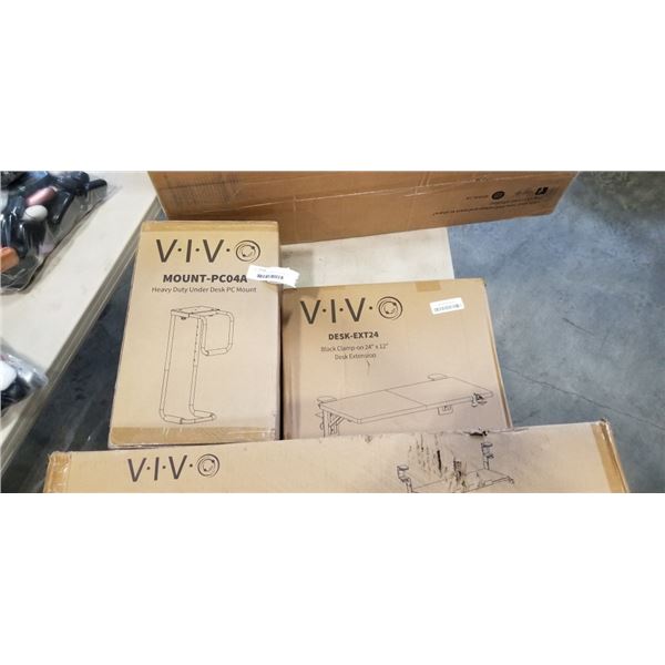 VIVO HEAVY DUTY UNDER DESK PC MOUNT AND VIVO BLAK CLAMP-ON 24" X 12" DESK EXTENSION AND VIVO BLACK C