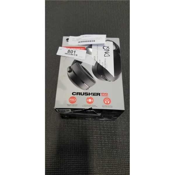 SKULLCANDY CRUSHER EVO OVER EAR SOUND ISOLATING WIRELESS HEADPHONES W/ MIC - TESTED WORKING, RETAIL 