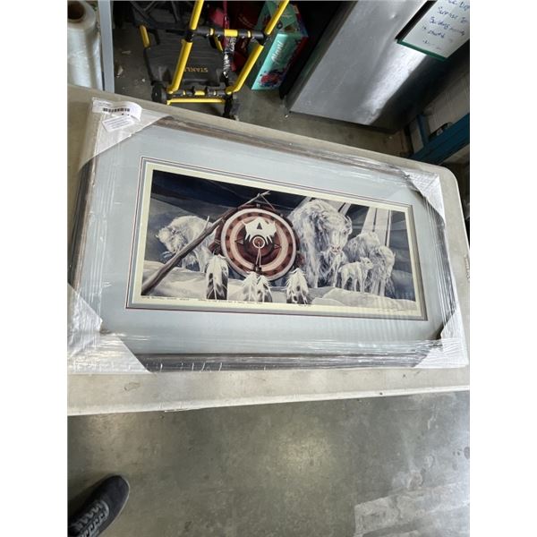 WHITE BUFFALO LIMITED EDITION LITHOGRAPH FRAMED SIGNED PRINT JODY BERGSMA 422-950 RETAIL $299