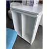Image 2 : LARGE WHITE DESK W/ SIDE STORAGE SHELVES