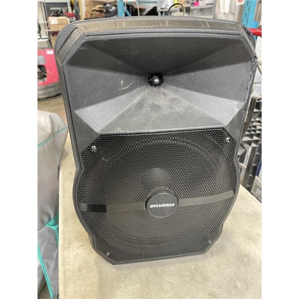 SYLVANIA BATTERY POWERED BLUETOOTH SPEAKER WORKING WITH CHARGE CORD 19" TALL