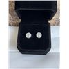 Image 1 : NEW PLATINUM PLATED 0.6CT EACH SIMULATED DIAMOND (CZ) HALO STUD EARRINGS