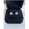 Image 2 : NEW PLATINUM PLATED 0.6CT EACH SIMULATED DIAMOND (CZ) HALO STUD EARRINGS
