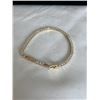 Image 3 : NEW 18K GOLD PLATED 2.5MM PRINCESS CUT SIMULATED DIAMOND (CZ) TENNIS BRACELET, 6.75-7.75" LONG