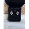 Image 1 : NEW PLATINUM PLATED 1.5CT EACH HEART CUT PURPLE SIMULATED DIAMOND (CZ) HEART FISH HOOK EARRINGS
