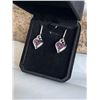 Image 2 : NEW PLATINUM PLATED 1.5CT EACH HEART CUT PURPLE SIMULATED DIAMOND (CZ) HEART FISH HOOK EARRINGS