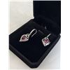 Image 3 : NEW PLATINUM PLATED 1.5CT EACH HEART CUT PURPLE SIMULATED DIAMOND (CZ) HEART FISH HOOK EARRINGS
