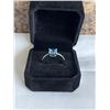 Image 2 : NEW PLATINUM PLATED 1.5CT CUSHION CUT BLUE SIMULATED DIAMOND (CZ) CHANEL RING SIZE 7