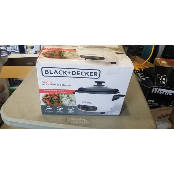 BLACK AND DECKER 16-CUP RICE COOKER - TESTED WORKING
