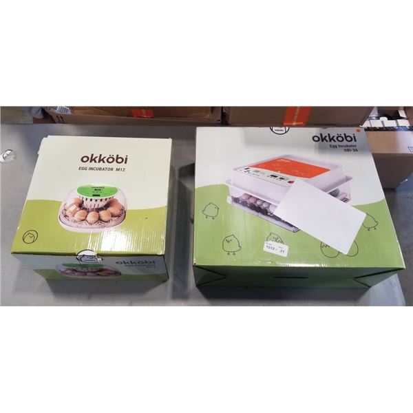 NEW OKKOBI EGG INCUBATOR OBI-36 AND OKKOBI EGG INCUBATOR M12