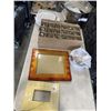 Image 1 : LARGE METAL COOKING POT WITH PLATES AND 2 PICTURE FRAMES AND BOX OF DRINKING GLASSES