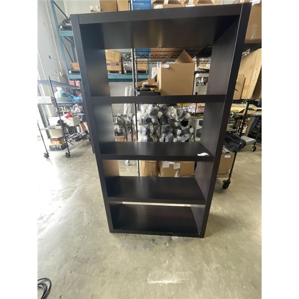 BLACK 6FT BOOKSHELF - 40" WIDE AND 15" DEEP SHELVES