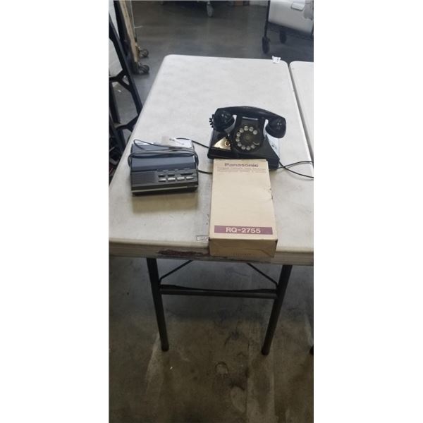 VINTAGE ROTARY PHONE, CASSETE PLAYER, ANND ANSWERING MACHINE