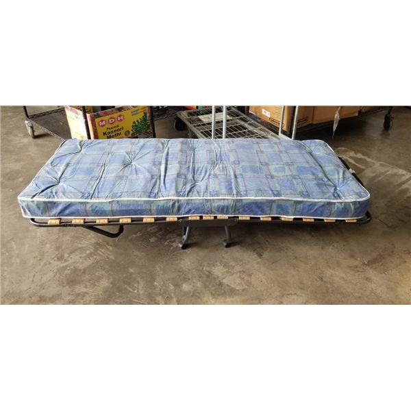 SINGLE SIZE FOLDING COT W/ MATTRESS