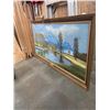 Image 2 : LARGE OIL PAINTING W/ LIGHT