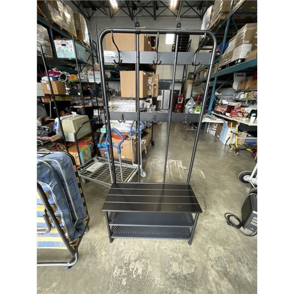 METAL ENTRY BENCH COAT RACK