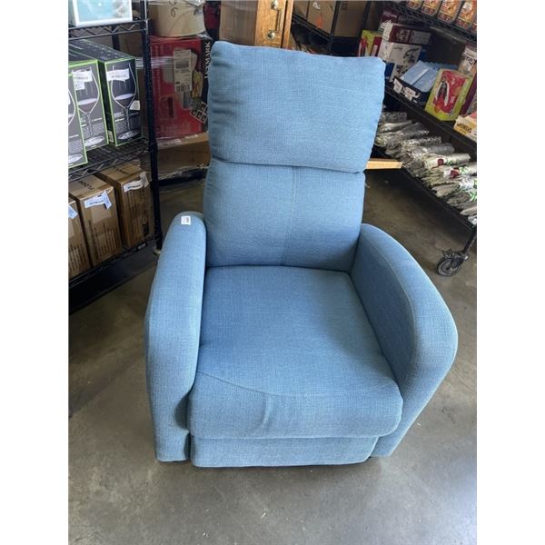 BLUE FABRIC RECLINER, GOOD CONDITION
