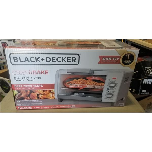 BLACK AND DECKER 4-SLICE AIR FRY TOASTER OVEN - TESTED WORKING, RETAIL $179