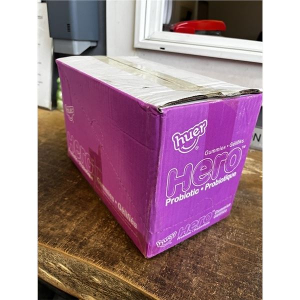 NEW CASE OF HUER HERO STRAWBERRY PROBIOTIC GUMMIES, 12 75G PACKS PER CASE
