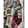 Image 3 : TRAY OF COLLECTABLES INCLUDING FUNKO POPS, METAL DIE CASTS, LEGENDS SERIES IRON MAN, SNAKE EYES G.I.