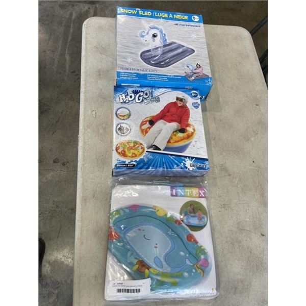 SNOW OR WATER UNICORN INFLATEBLE, TUBE, AND BABY POOL