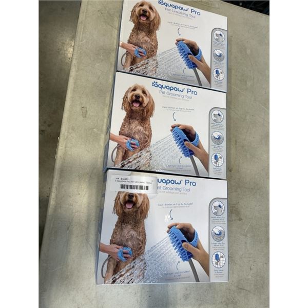 3 AQUAPAW PRO PET GROOMING TOOLS