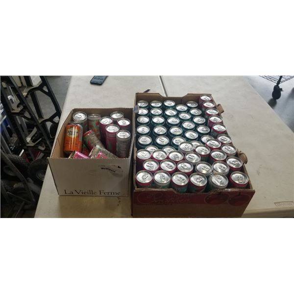 APPROX 40 ALANI ENERGY DRINKS AND 20 ZEVIA SODA CANS