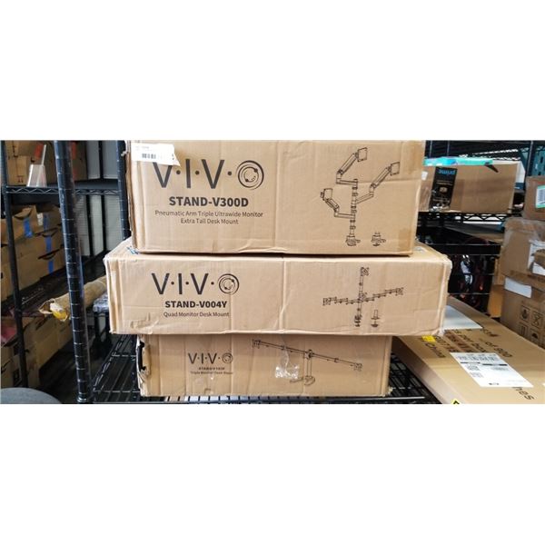 VIVO TRIPLE MONITOR DESK STAND AND VIVO QUAD MONITOR DESK MOUNT AND VIVO PNEUMATIC ARM TRIPLE ULTRAW