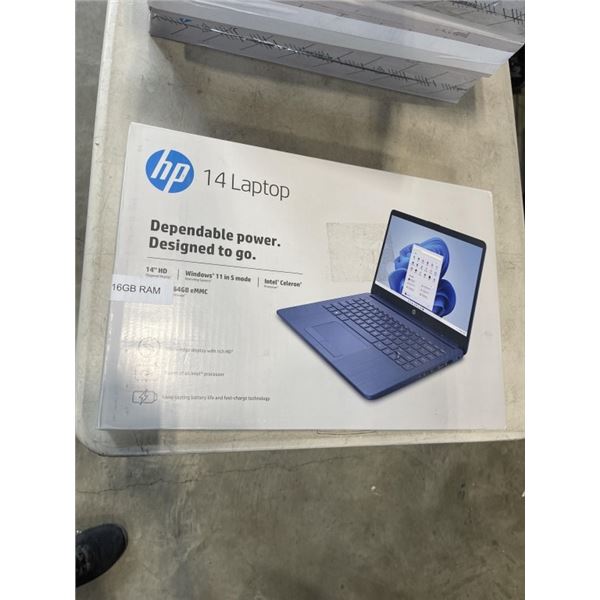 NEW HP 14" LAPTOP WITH WINDOWS 11 IN S MODE. BLUE COLOR