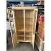 Image 2 : LIGHT WOOD CORNER CABINET WITH 2 DOORS AND GLASS SHELVES