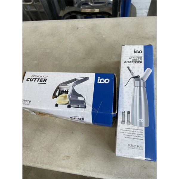 ICO WHIPPED CREAM DISPENSER AND FRENCH FRY CUTTER