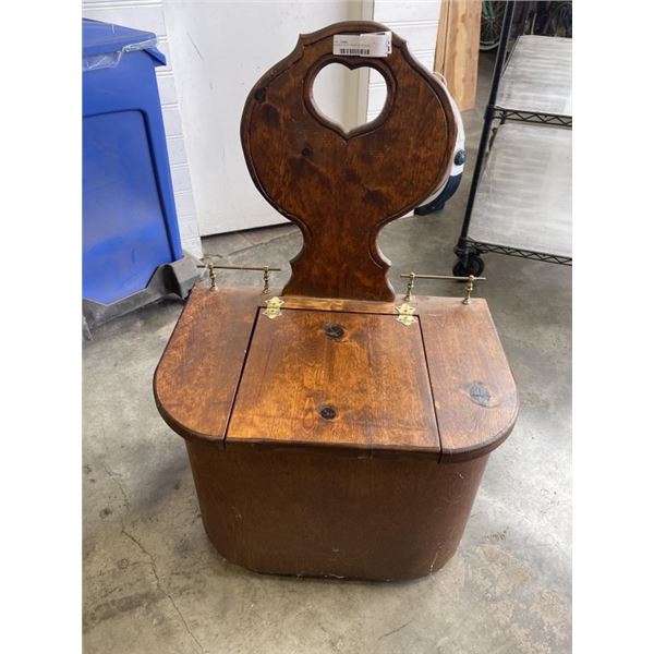 ANTIQUE ENTRY BENCH W/ STORAGE