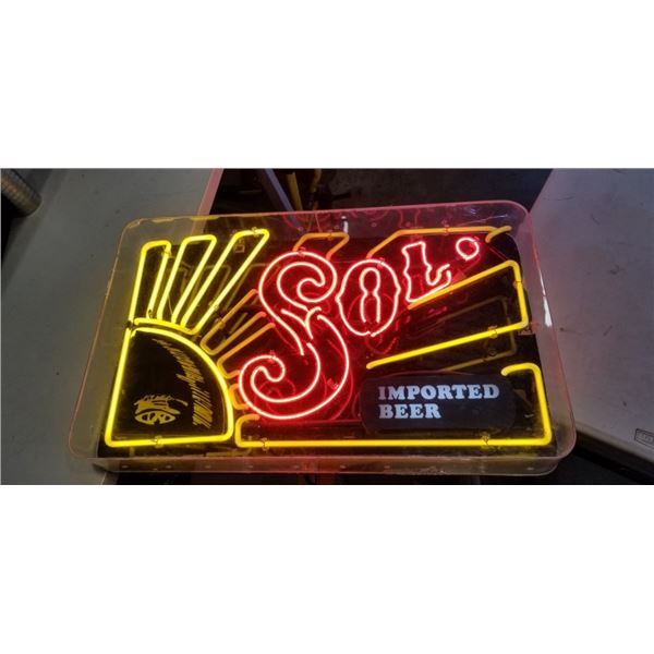 NEON IMPORTATED BEER SIGN - WORKING