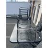Image 2 : GLASSTOP PATIO TABLE W/ 4 CUSHIONED CHAIRS AND LOUNGE CHAIR FRAME ONLY