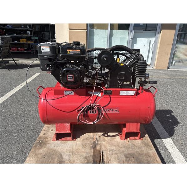 TMG INDUSTRIAL AIR COMPRESSOR W/ 40 GALLON TANK - GAS OR BATTERY, WORKING W/ KEYS
