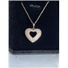 Image 3 : NEW 18K GOLD PLATED 24.0MM SIMULATED DIAMOND (CZ) HEART NECKLACE, CHAIN 18" LONG