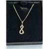 Image 2 : NEW 14K GOLD PLATED 20.0MM SIMULATED DIAMOND (CZ) INFINITY NECKLACE, CHAIN 18" LONG