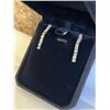 Image 2 : NEW 18K GOLD PLATED 2.5MM PRINCESS CUT SIMULATED DIAMOND (CZ) TASSEL EARRINGS, 1.25" LONG