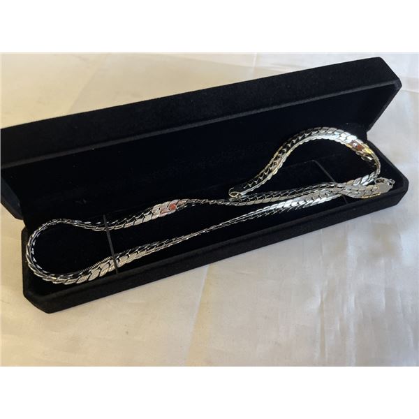 NEW PLATINUM PLATED 8.5MM SERPENTINE NECKLACE 23.5" LONG